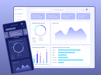 Insurance Analytics Dashboard | Design Concept app design ui ux