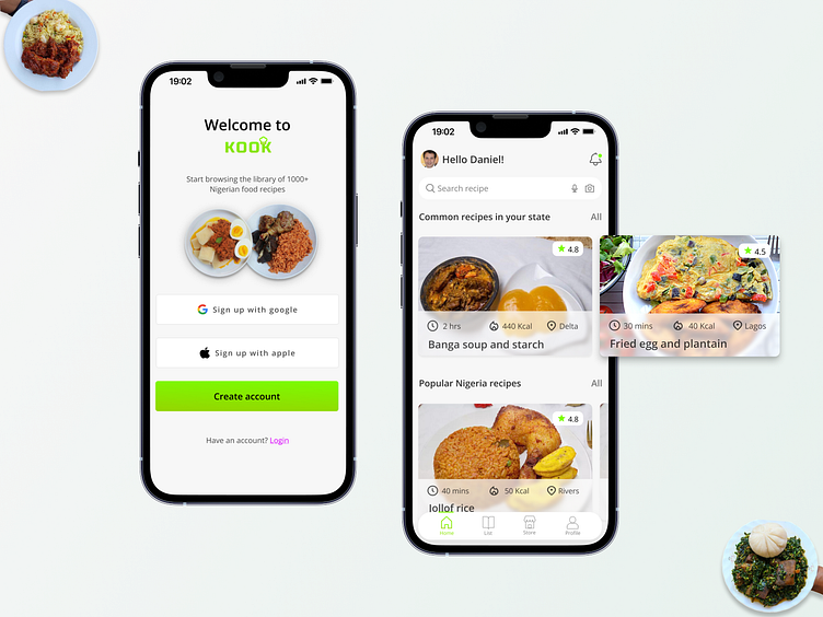 KOOK Recipe App by Melvin Oyadongha on Dribbble