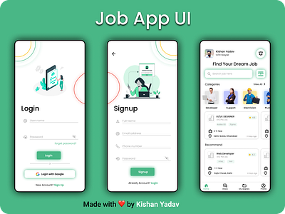 Job Finder App UI in Figma graphic design ui