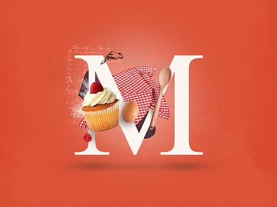 M - Muffin 36daysoftype collage collage art collage digital collage maker collageart cook design egg food graphic graphicdesign illustration letter lettering muffin recipe type typo typography