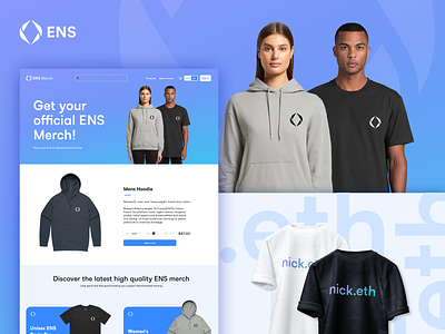 ENS Merch Shop design ecommerce shopping web3 website