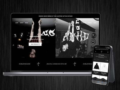 Clothing Website on desktop and mobile clothing clothing website dark metal design figma ui web design website
