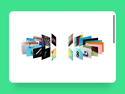 3D Slideshow Portfolio 3d 3d animation 3d cards 3d effect 3d ui animation design hover hover animation interaction portfolio scroll scroll animation slodeshow ui web webflow