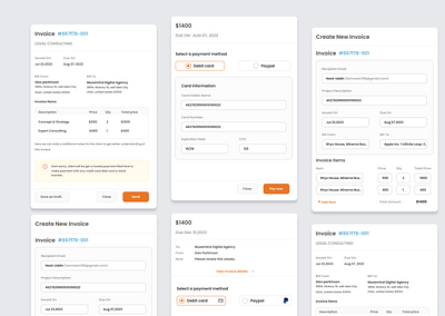 invoicing landingpages ui ux