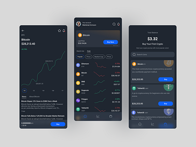 Crypto Trading App concept crypto crypto ui cryptoapp cryptocurrency dark design illustration illustrator nft product design ui ui dark ui design uitrending uiux ux