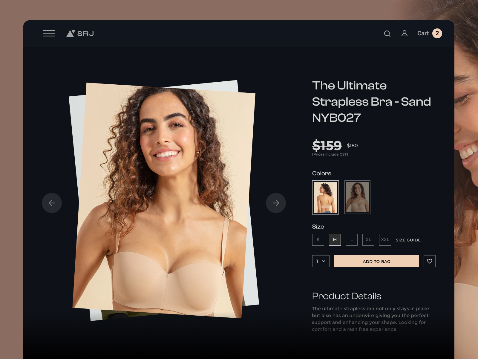 Fashion e-commerce - PDP design graphic design mockup pdp