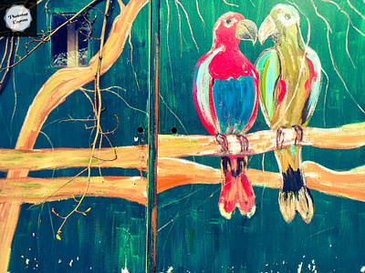 Πολύχρωμα πουλιά - Colorful birds cms illustration photo retouching photoshop storytelling street art wall design σχέδιο τοιχογραφία φωτογραφία