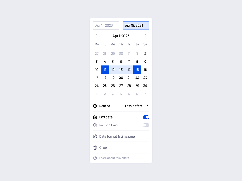 Browse thousands of Datepicker images for design inspiration | Dribbble