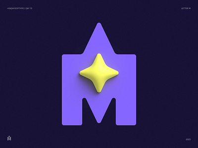 Letter M - Magic. 36 Days of Type. Day 13 blockchain branding crypto icon identity letter m lettering logo logo logo m m logo magic monogram nft saas star star logo