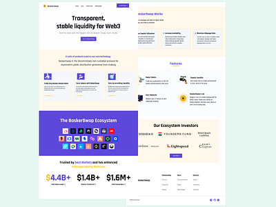BaskerSwap blockchain crypto defi design ui website