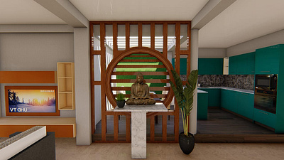 Buddha's statue placement in living room | interior design idea architecture autocad buddha decoration decors design design ideas freelancing home decor ideas interior design living room placement statue