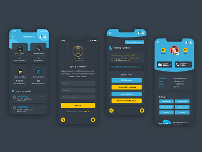 The SMS Code landing page mobile app mobile app design mockup design ui