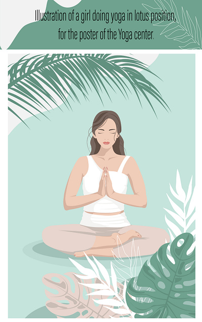 Girl in meditation. Poster for the yoga center. design graphic design illustration vector