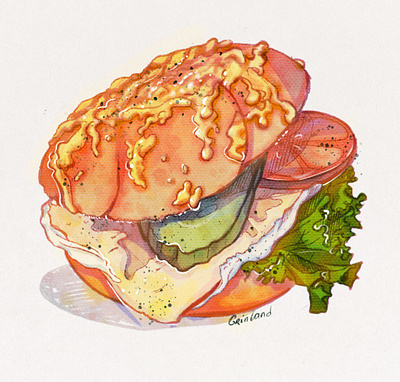 Juicy brioche cheeseburger food food illustration hambourger illustration menu procreate restaurant