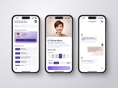 Healthcare - telemedicine mobile app appointment design digital product doctor doctors details healthcare home screen medication mobile app schedule telemedicine ui ux