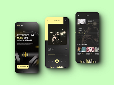 Music app concept screens... < > @ app design graphic design mobile music music app portfolio product design ui