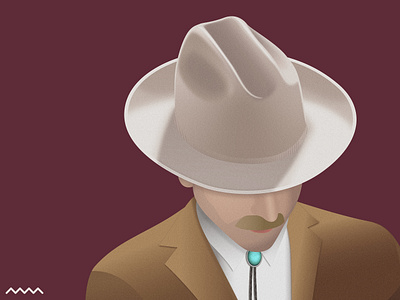 Stetson Open Road Cowboy Hat bolo tie character design cowboy fur felt hat hat illustration portrait stetson vector western wild west
