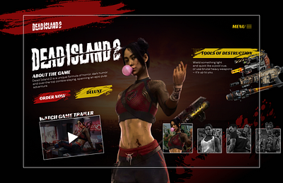 DEAD ISLAND 2 web page deadisland deadisland2 design figma game gaming ui uidesign uidesigner userinterface uxui web webdesign webdesigner webpage website