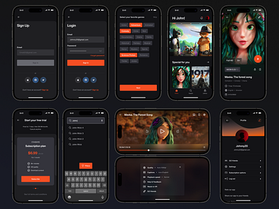 (Study project) Cinereels mobile streaming service ios mobile app movies netflix streaming streaming service ui ux