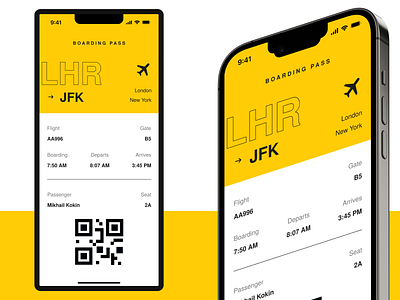 (Design training) Ticket app mobile app tickets ui ux yellow
