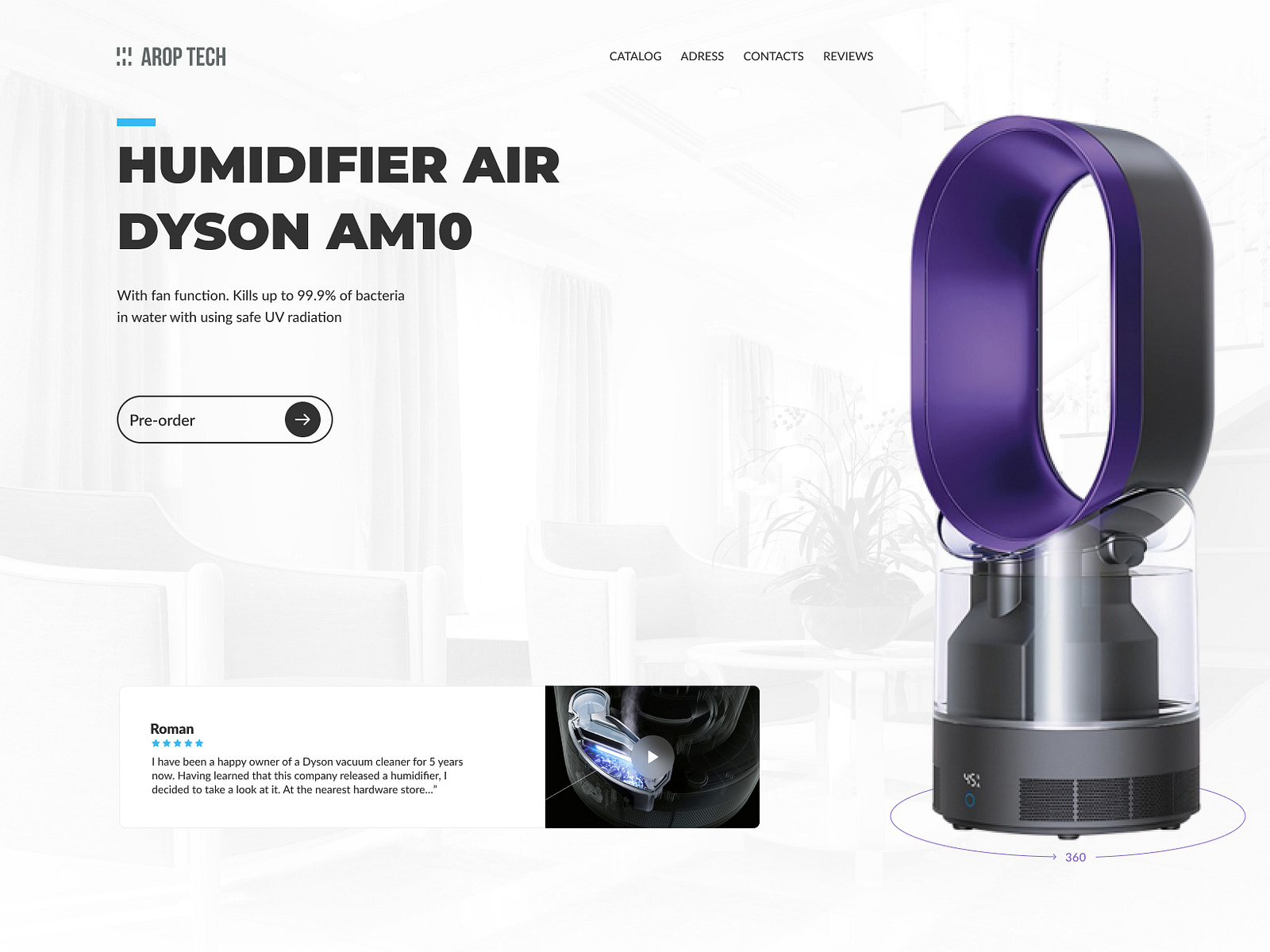 Dyson hero screen by Roman Balabaev on Dribbble