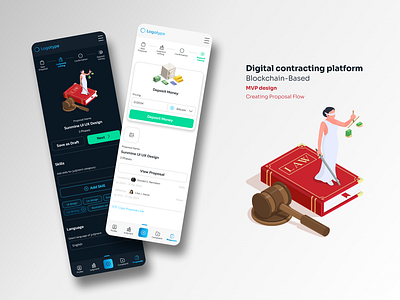 MVP design Digital contracting platform blockchain cryptocurrency mvp product design ui ux