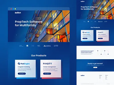 Rooof Website Refresh dark theme desktop gradients proptech web