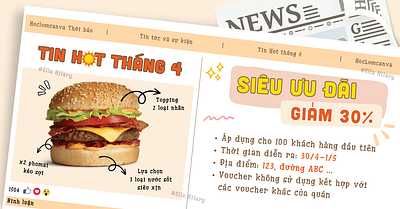 Facebook ads - Fast food - newspaper style branding canva facebook ads fast food food graphic design