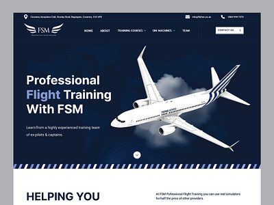 Flight Training School: Website UI/UX design figma mockup ui ux web design web development website
