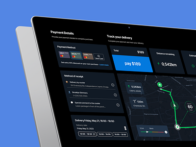 Delivery checkout page & order tracker checkout page web ui dashboard design delivery tracker order tracker ux design