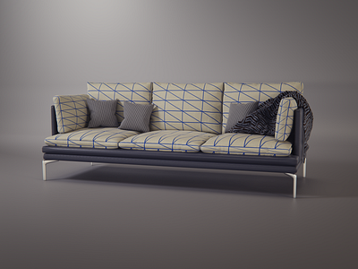 "Wireframe" Designer Sofa 3d 3dmodelling archviz blender furniture modelling modern