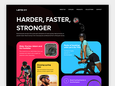 LETS CY - Cycling Website UI best bicycle body cycling figma gaming health popular riding ui ux web webui wellness