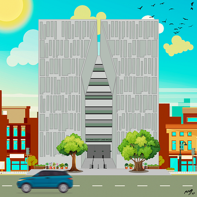 Gulshan Society Mosque illustration vectorart