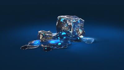 Melting Ice (Womp 3D) 3d 3d ideas 3d models 3dmodel blue blue light dribbble glass ice ideas lighting liquid melting model sohan sohanck textures water womp womp 3d