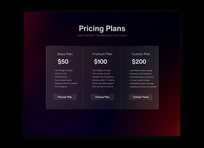 Pricing Plan figma typography ui ux vector web design