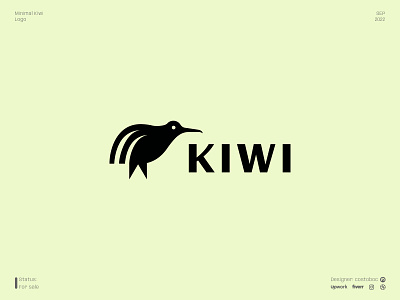 Minimal kiwi logo bird design icon illustration kiwi logo logodesign logotype minimal new zealand vector