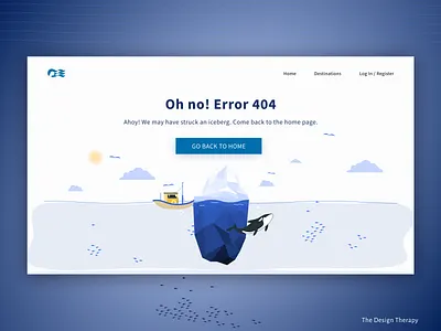 404 Error Page - Cruiser branding cruise design error page experience graphic design interface logo travel ui ux