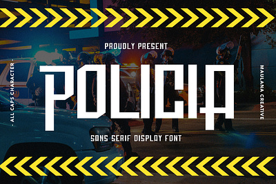 Policia Sans Serif Display Font animation branding font fonts graphic design logo nostalgic