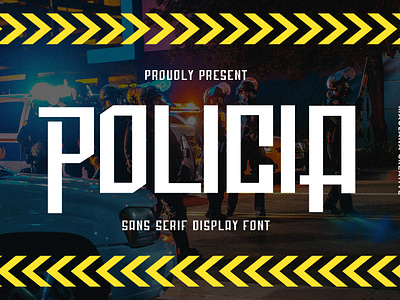 Policia Sans Serif Display Font animation branding font fonts graphic design logo nostalgic