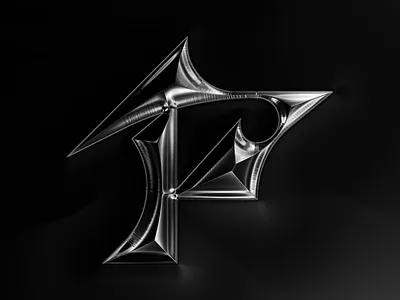 P – 36DOT 2023 36daysoftype 3d abstract animation art chrome chrometype colors design generative graphic design illustration lettering motion graphics typography vector