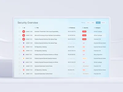 Threat Intel - Dashboard app branding clean cyber design intel minimal product design table threat transparent ui ui ux
