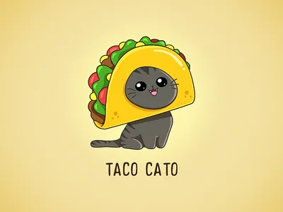 Taco Cato 🌮😸 adorable animals cartoons cats character cosplay cute design doodles food foodie funny illustration kawaii kitty pets puns taco