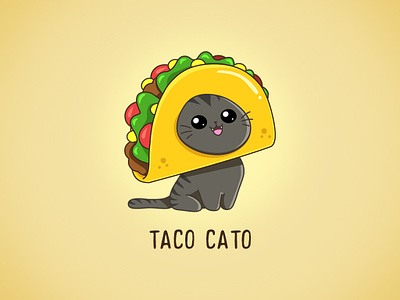 Taco Cato 🌮😸 adorable animals cartoons cats character cosplay cute design doodles food foodie funny illustration kawaii kitty pets puns taco