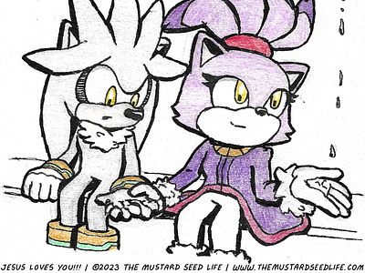 how to draw silver the hedgehog and blaze the cat