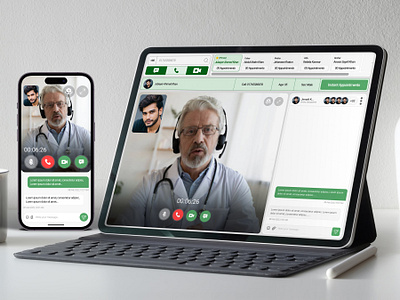 Online Video Calling Consultation care clean creative design doctor graphic health healthdata healthrecord hospitality illustration life patient prescription simple ui userexperience userinterface ux white