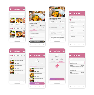 A Recipe App app design ui ux