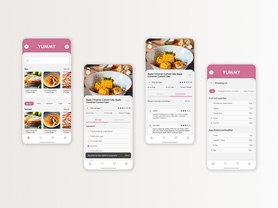 A Recipe App app design ui ux