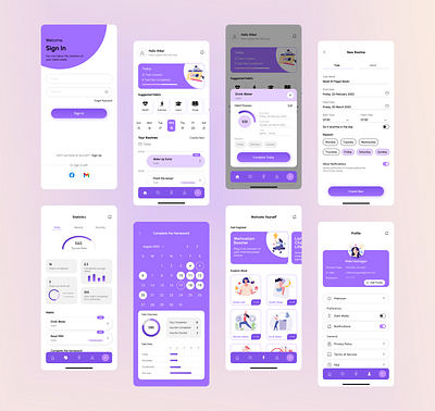 A Habit Tracker App app design ui ux