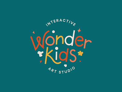 Wonder Kids branding hand lettering illustration kids logo vector