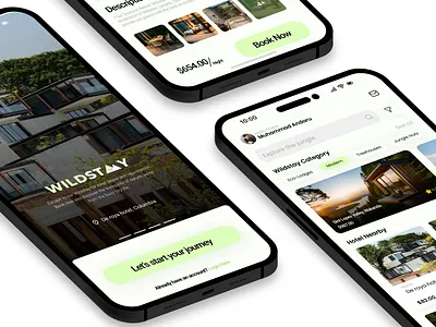 WILDSTAY MOBILE APPS animation appdesign booking hotel branding design dribble design illustration logo mobile nature property resort saas ui user interface ux vbehance